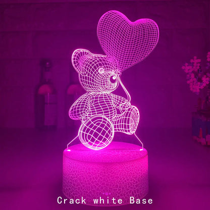 3D Lamp Acrylic USB LED Night Lights Neon Sign Lamp Crack
