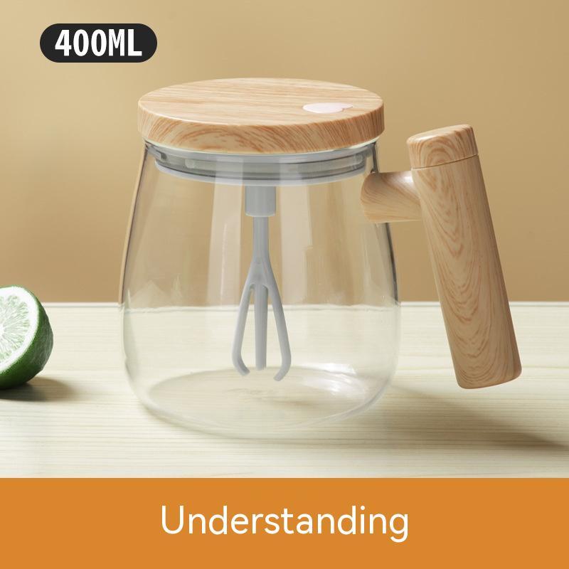 400ML Self Stirring Coffee Mug Electric Mixing Glass Coffee Dining Room Kitchen Gadgets Clear 400ml