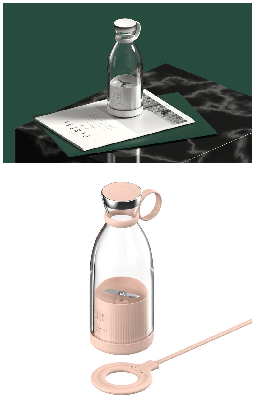 350ML Electric Juicer Blender Mixer USB Rechargeable Machine Household White pink