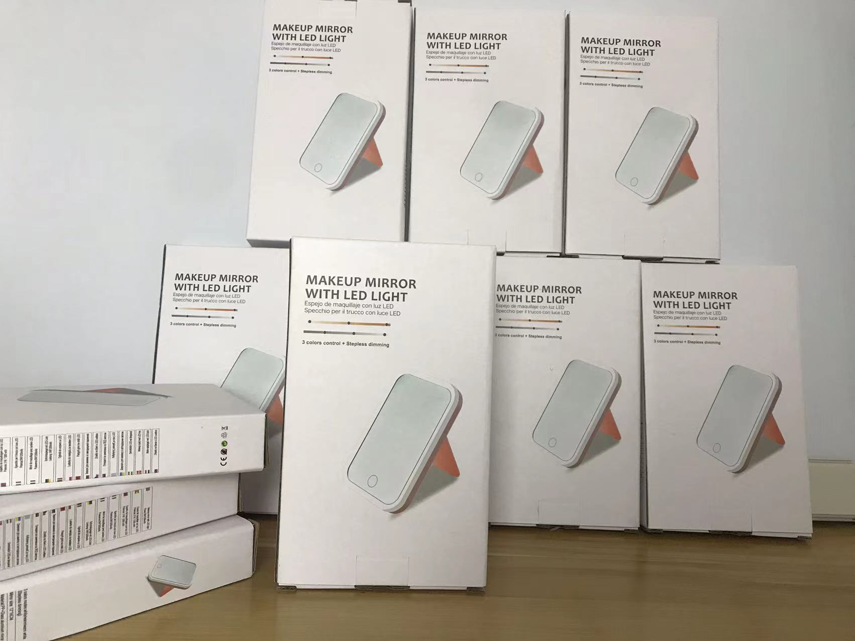 Square LED Makeup Mirror With Light Smart Touch Portable