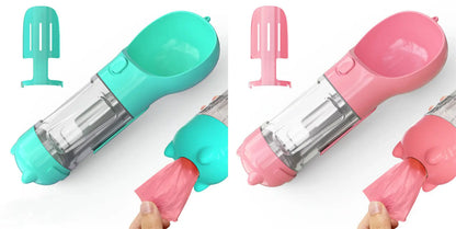Pet Water Bottle Feeder Bowl Portable Pet Outdoor Travel 3 In 1 Dog Water Bottle Blue pink pcs 300ml