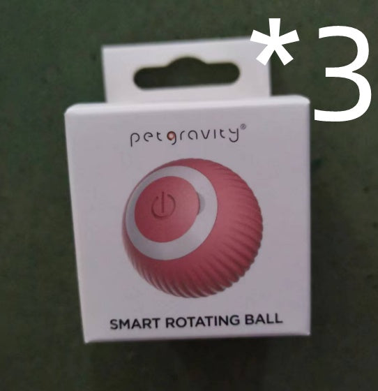 Cat Gravity Intelligent Rolling Ball Tease Toy Pet Automatic Rotating Ball 3pcs Pink English packaging USB