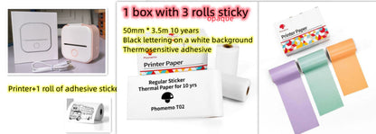 Portable Mini Thermal Label Printer Home Photo Printer Bluetooth-compatible Mini Label Printer Pink setE USB