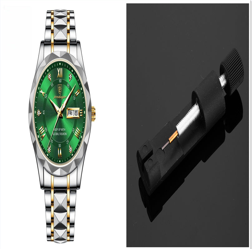 Men's Waterproof Double Calendar Luminous Quartz Watch 4style Carrying a tape remover