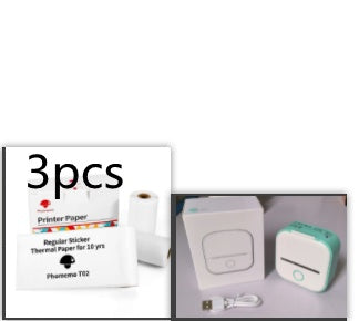 Portable Mini Thermal Label Printer Home Photo Printer Bluetooth-compatible Mini Label Printer Green Set2 USB