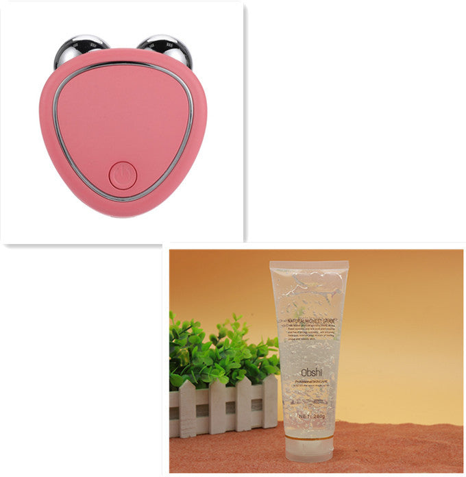 Portable Facial Micro-current Beauty Instrument Double Roller Massager