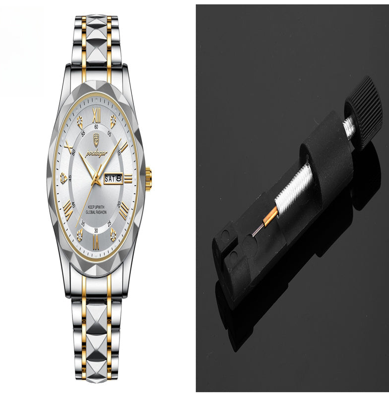 Men's Waterproof Double Calendar Luminous Quartz Watch 3style Carrying a tape remover