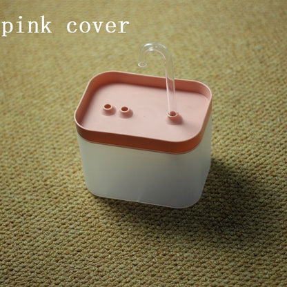 Automatic Cat Water Fountain Auto Filter USB Electricl 1.5LWater Dispenser Pink cover