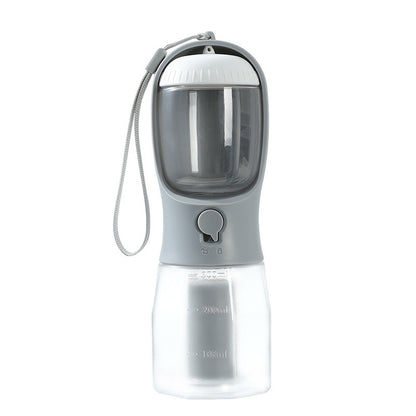 Dog Water Cup Drinking Food Garbage Bag Three-in-one Portable Pet Cups 300ml Garbage Bag Twilight Gray