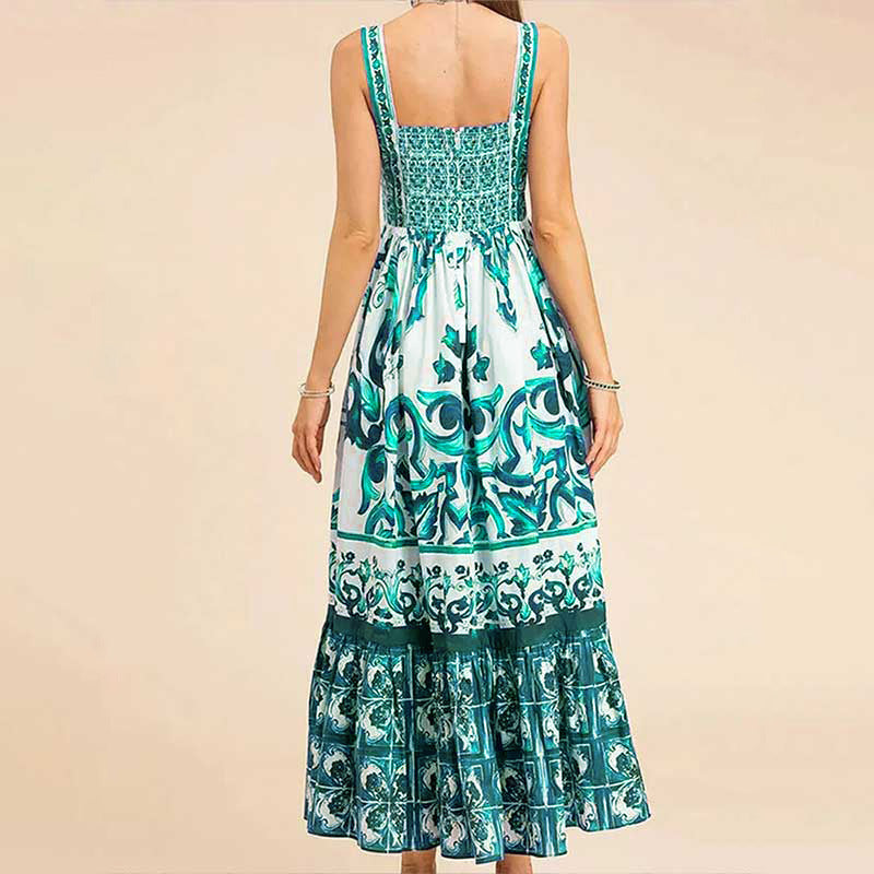 Printed Sleeveless Dress For Women