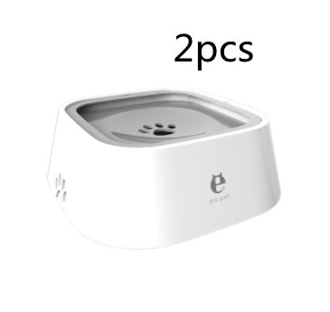 Pet Feeding Bowls Not Wetting Mouth No Spill Cat Bowl Prevent Splashing Water Feeder Grey2pcs
