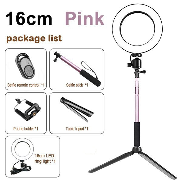Compatible with Apple, Tripod Fill Light Live Bracket Beauty Light Set Ring Light 16cmB