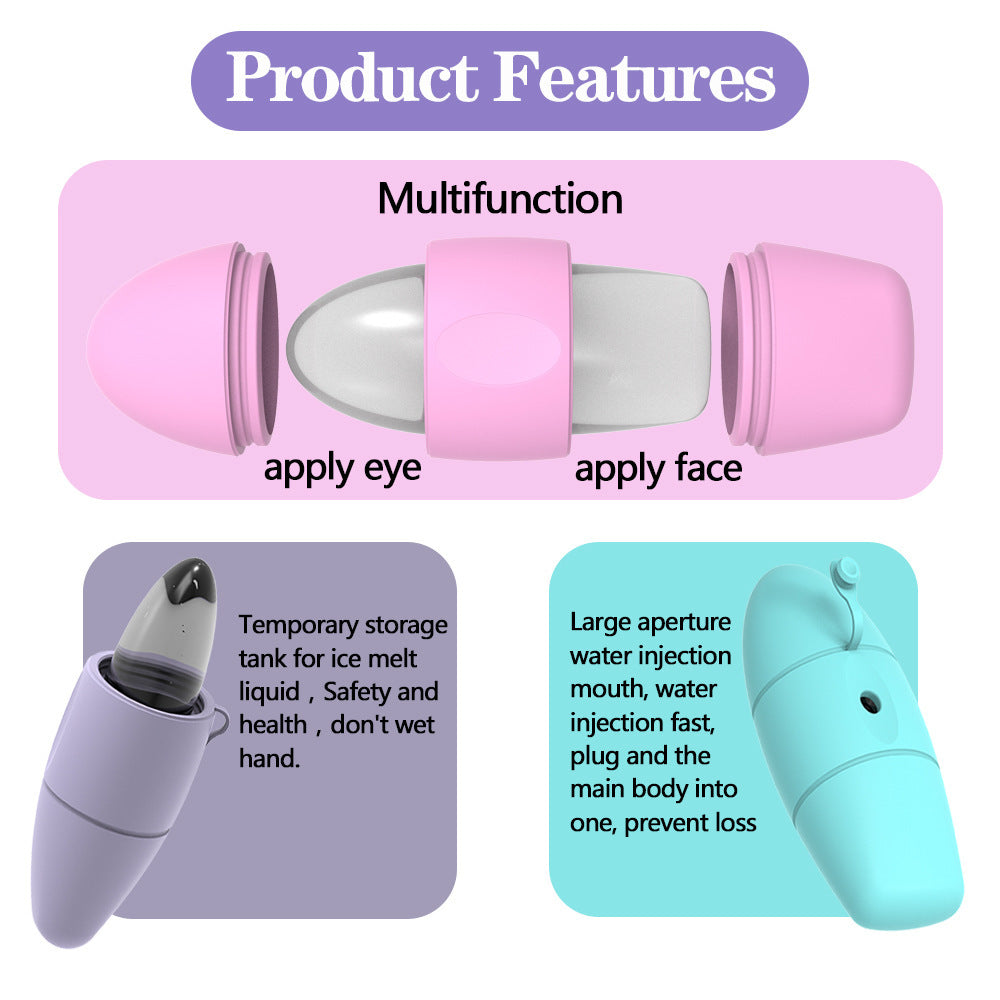 Silicone Ice Face Roller Remove Dark Circles Massage Skin Beauty Facial Roller