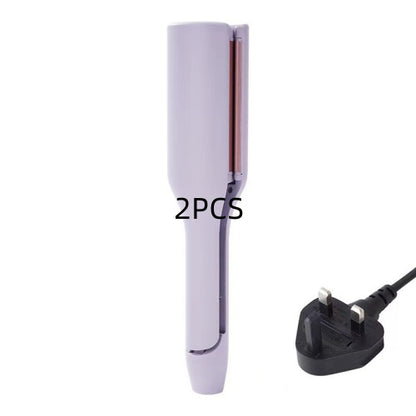 Hair Curling Iron Temperature Adjustable Fast Heating For All Hair Style Purple UK 2PCS