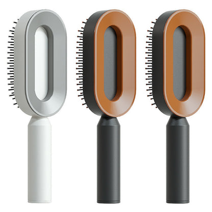 Self Cleaning Hair Brush For Women Massage Scalp Comb Anti-Static Hairbrush Set T