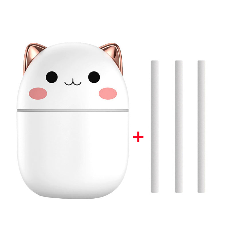 Air Humidifier Cute Cat Ultra-Silent USB Office Household Bedroom Car Spray White USB