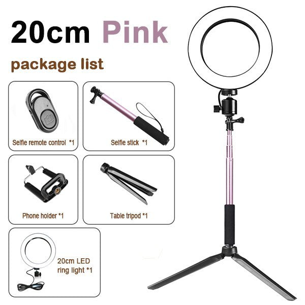 Compatible with Apple, Tripod Fill Light Live Bracket Beauty Light Set Ring Light 20cmB