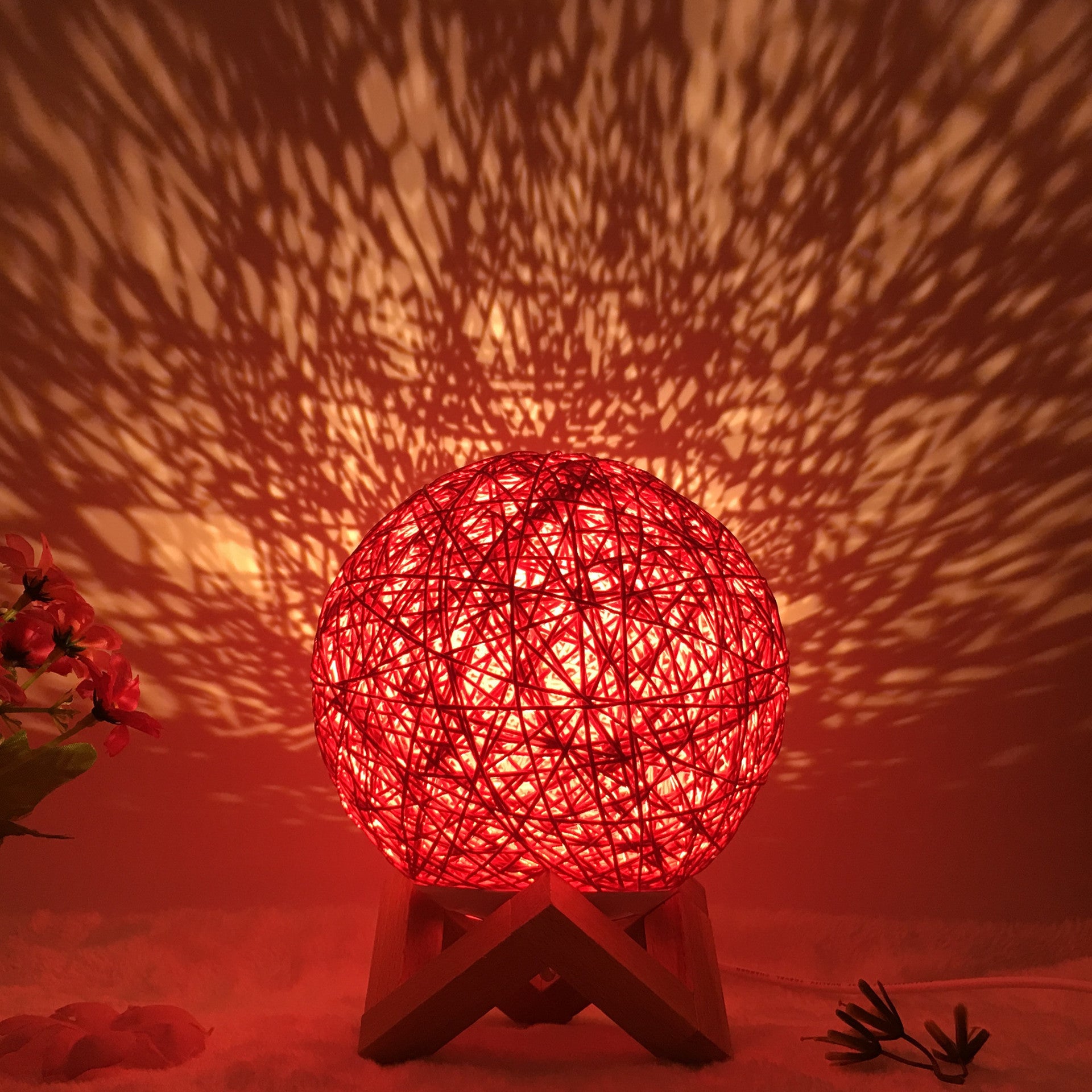 Hot Selling Creative Linen Table Lamp16 Color Remote Control Lamp Red shelf 15cm
