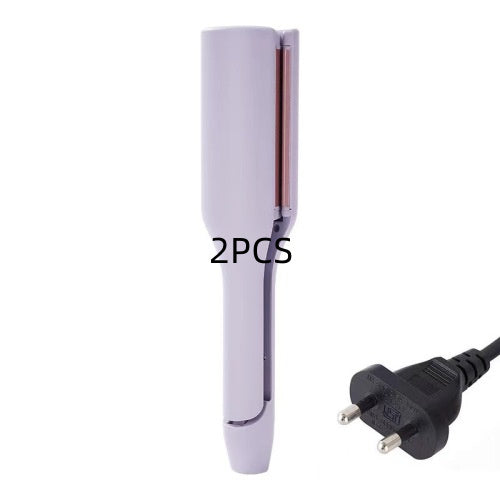 Hair Curling Iron Temperature Adjustable Fast Heating For All Hair Style Purple EU 2PCS