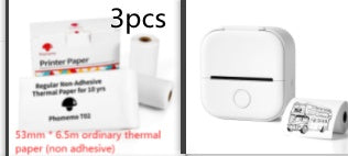 Portable Mini Thermal Label Printer Home Photo Printer Bluetooth-compatible Mini Label Printer Whiteset2. USB