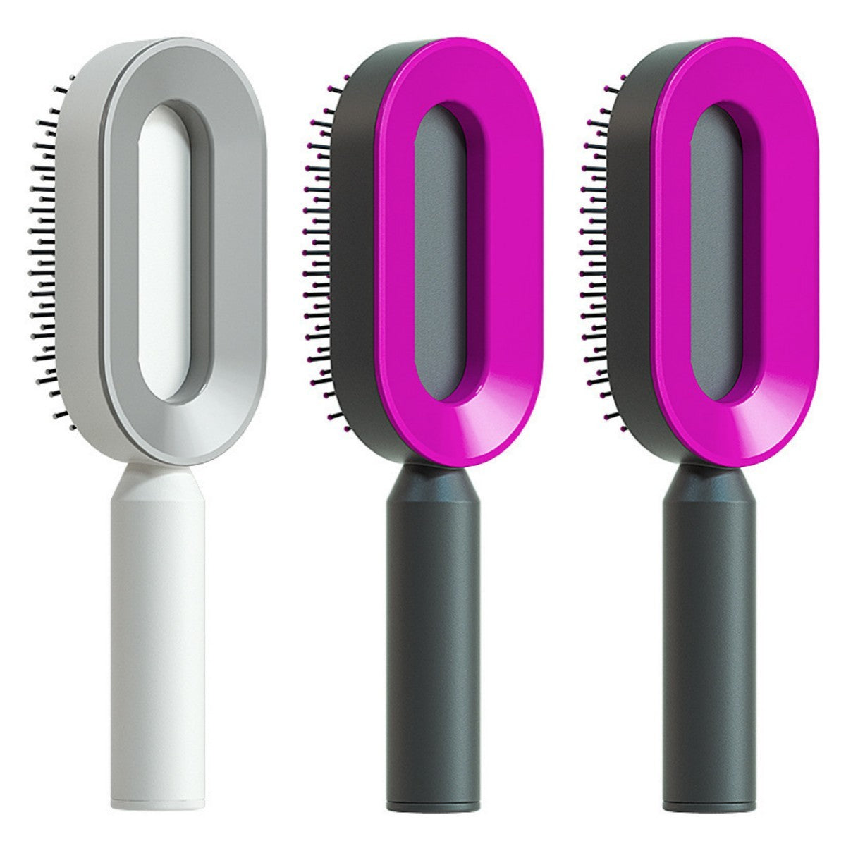 Self Cleaning Hair Brush For Women Massage Scalp Comb Anti-Static Hairbrush Set X