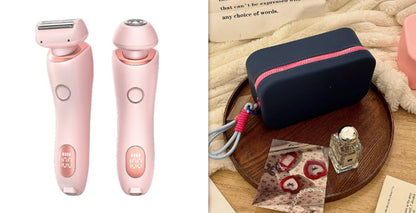 2 In 1 Hair Removal USB Rechargeable Trimmer Women Body Razor Pink and Rose Pink set USB