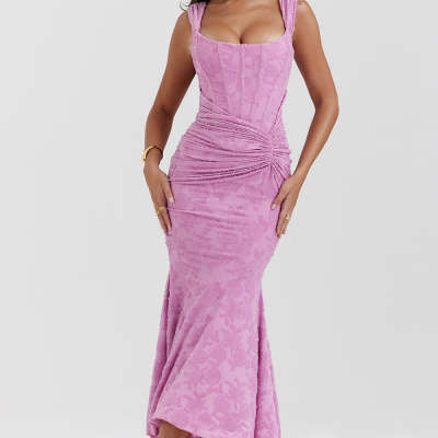 Mozision Off-shoulder Backless Sexy Evening Dress For Women Club Party Dress Purple