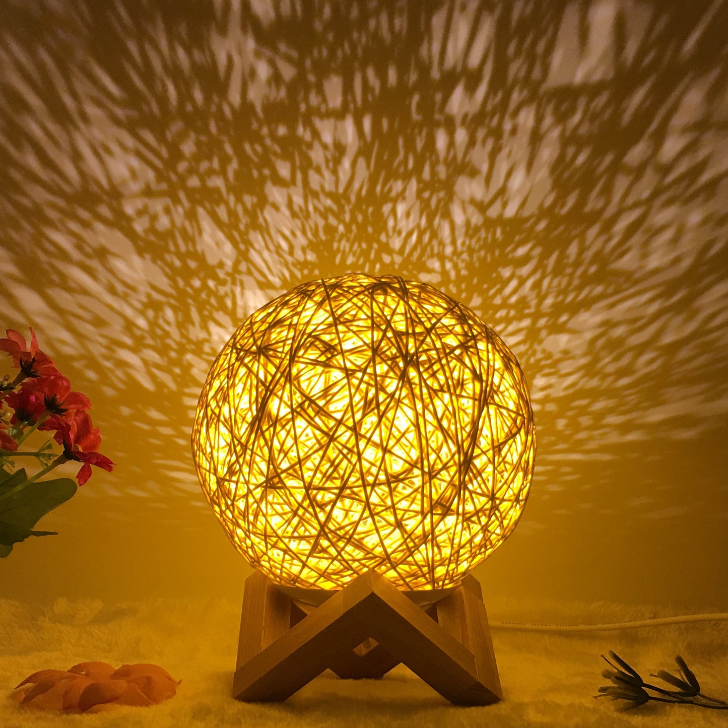 Hot Selling Creative Linen Table Lamp16 Color Remote Control Lamp Gold shelf 15cm