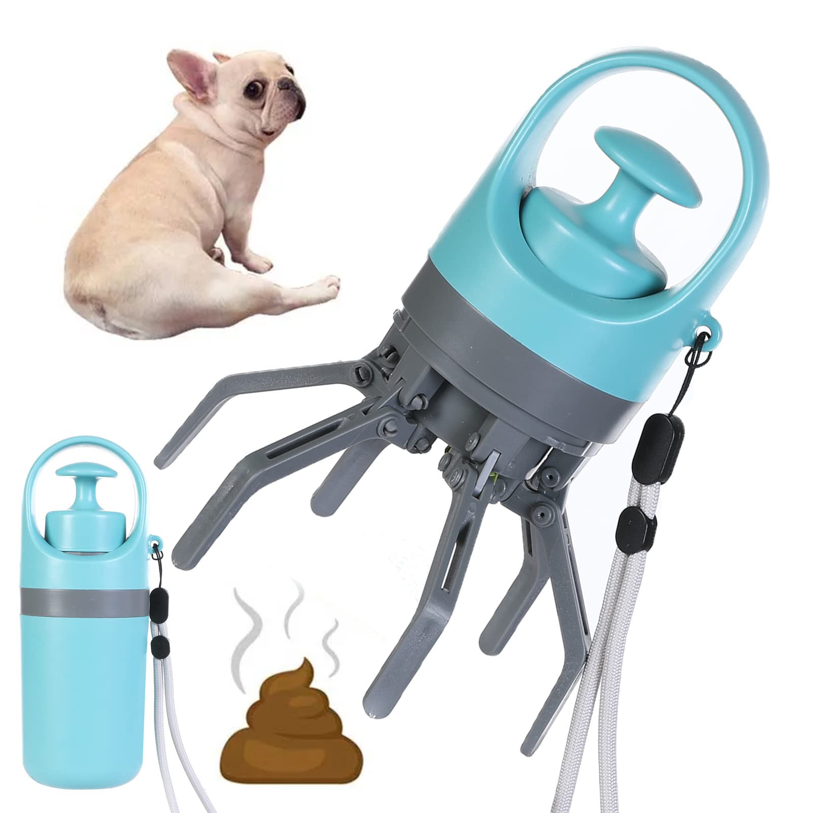 Portable Lightweight Dog Pooper Scooper With Built-in Poop Bag Dispenser Pet Toilet Picker
