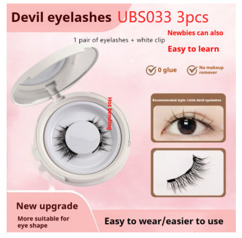 Magnetic Suction False Eyelashes Little Devil Supernatural Magnet Suit UBS033 3pcs 1pair Eyelash Plus White Clip
