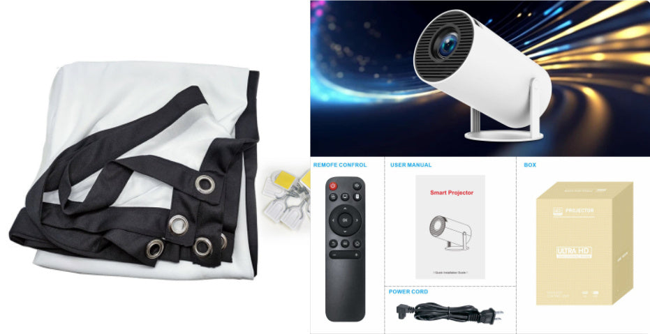 HY300 Pro Projector Home Theater Entertainment Portable Projector Android HY300pro set EU