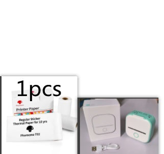 Portable Mini Thermal Label Printer Home Photo Printer Bluetooth-compatible Mini Label Printer Green Set1 USB