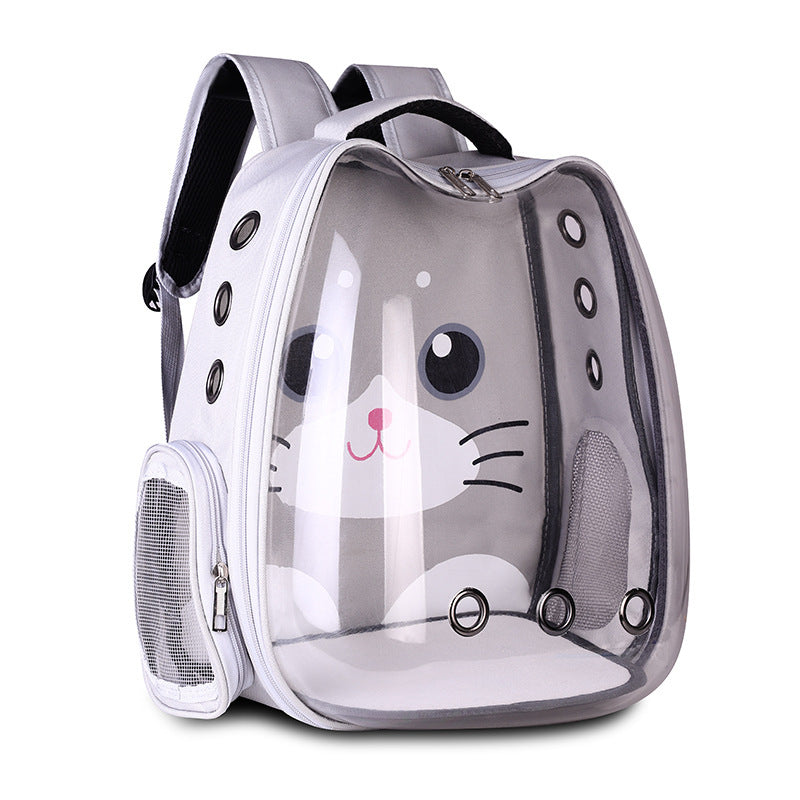 Pet Supplies Pet Backpack Shoulder Cat Bag Dog Bag Grey