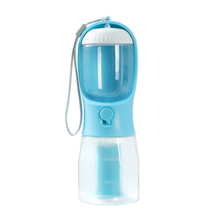 Dog Water Cup Drinking Food Garbage Bag Three-in-one Portable Pet Cups 300ml Garbage Bag Turquoise