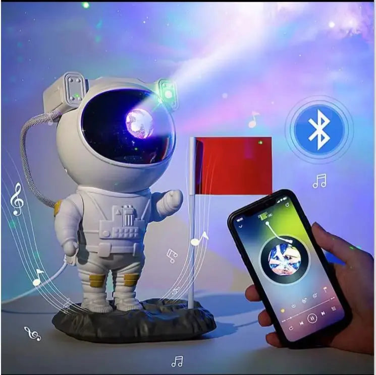 Creative Astronaut Galaxy Starry Sky Projector Nightlight Bedroom Table Lamp White Bluetooth version USB