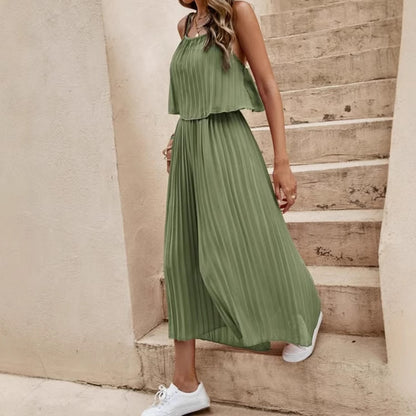 Women's Summer Solid Color Vacation Loose Suit Casual Suit