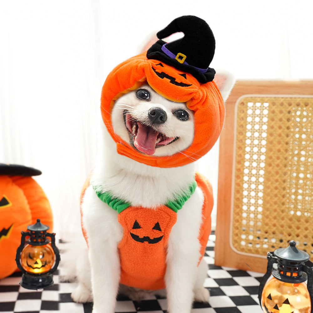 Halloween Pumpkin Vest For Dogs Cats Festive Pet For Small Animals Clothing