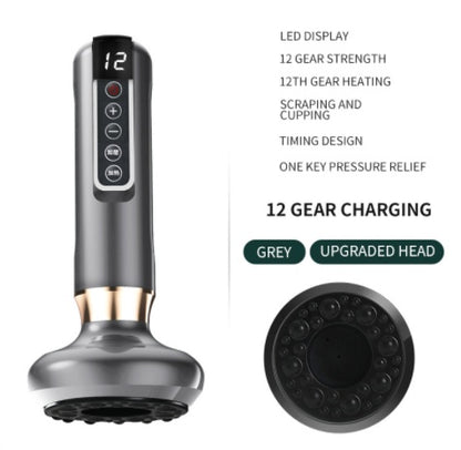 Electric Vacuum Cupping Massager For Body Massage Body Cups Grey 12speed charging USB