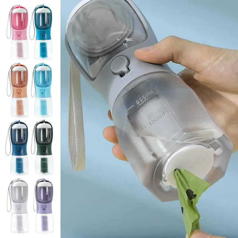 Dog Water Cup Drinking Food Garbage Bag Three-in-one Portable Pet Cups