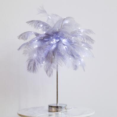 Feather Lamp Nordic Desk Lamp Bedroom Bedside Feather Table Lamp