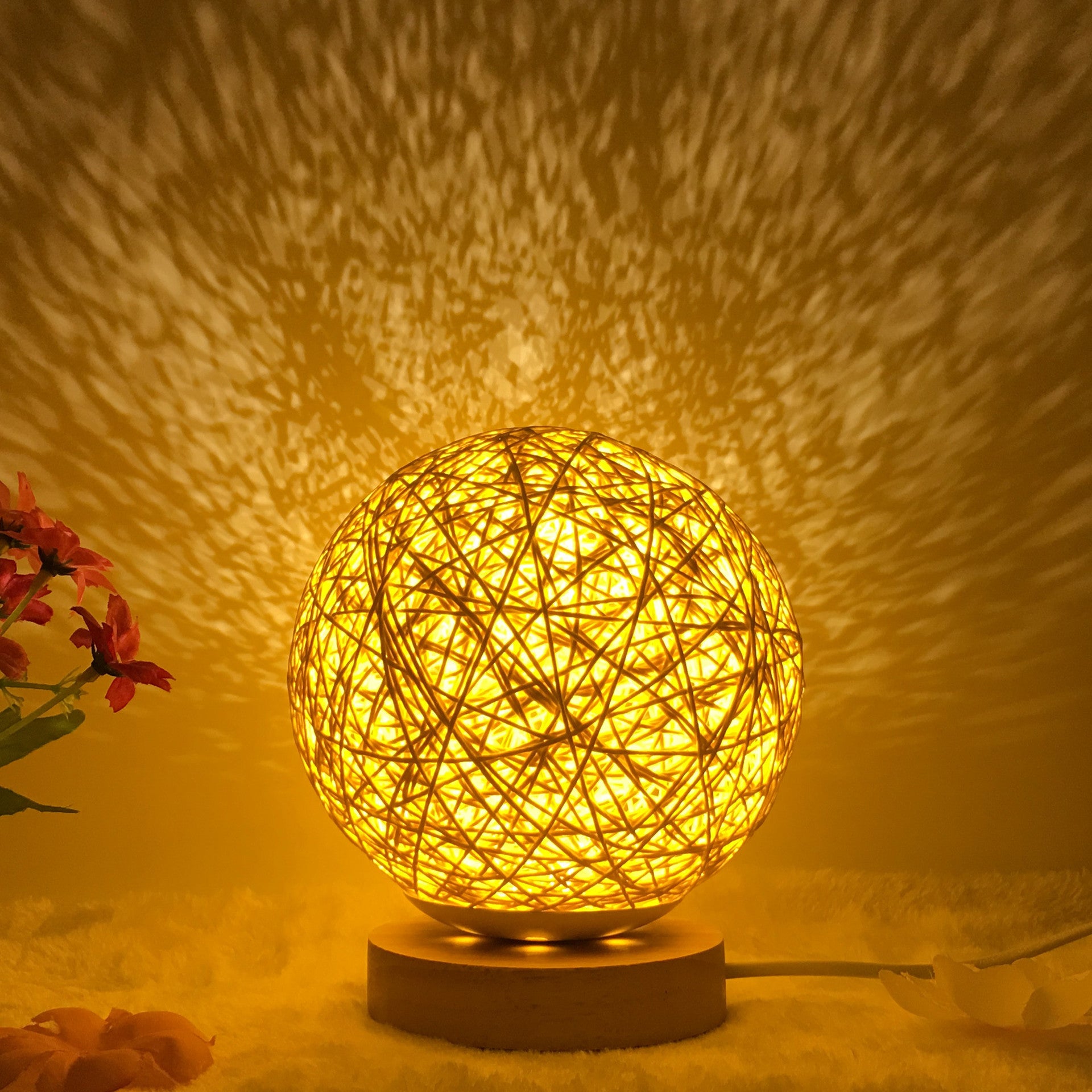 Hot Selling Creative Linen Table Lamp16 Color Remote Control Lamp Gold round 15cm