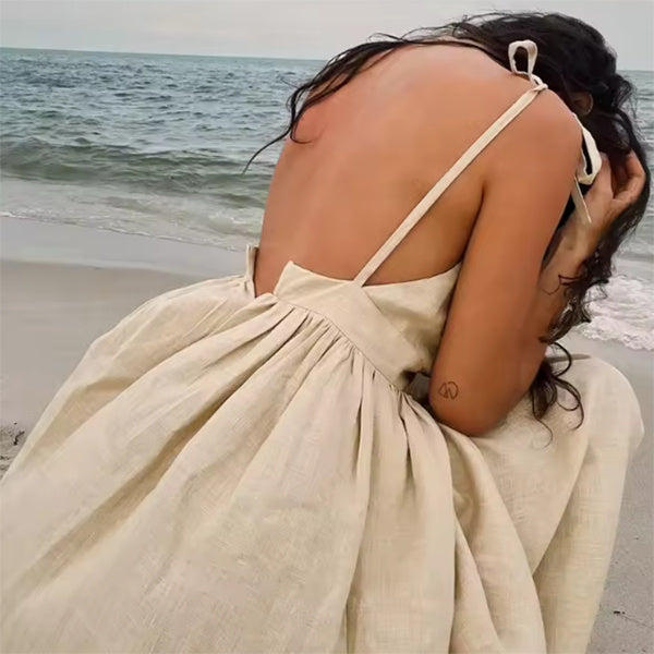 Summer V-neck Suspender Split Dress Fashion For Women Clothing