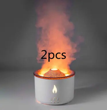 New Creative Ultrasonic Essential Oil Humidifier Volcano Yellow flame bead2pcs