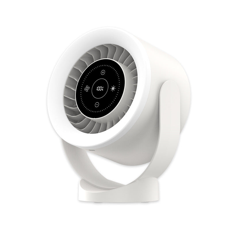 Desktop Adjustable Fan Light Rechargeable Wall Mount Table Fan Light Led Display Table Fan Light Apricot 204.5x160x102mm