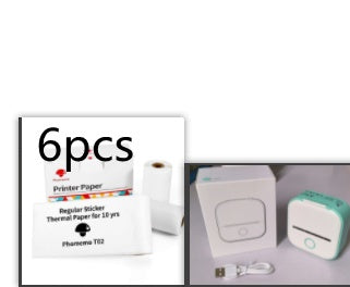 Portable Mini Thermal Label Printer Home Photo Printer Bluetooth-compatible Mini Label Printer Green Set3 USB