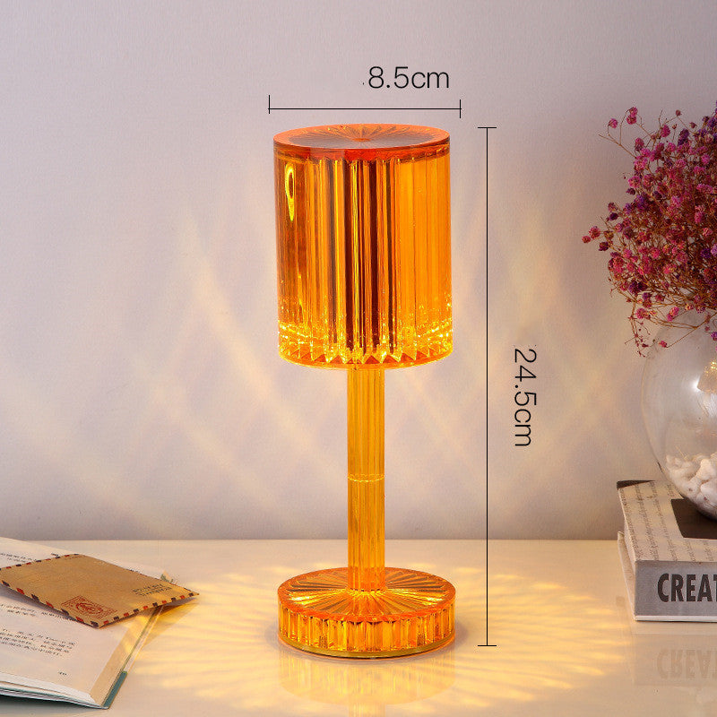 New Crystal Table Lamp Hotel Decoration Diamond Romantic Warm Led Amber USB