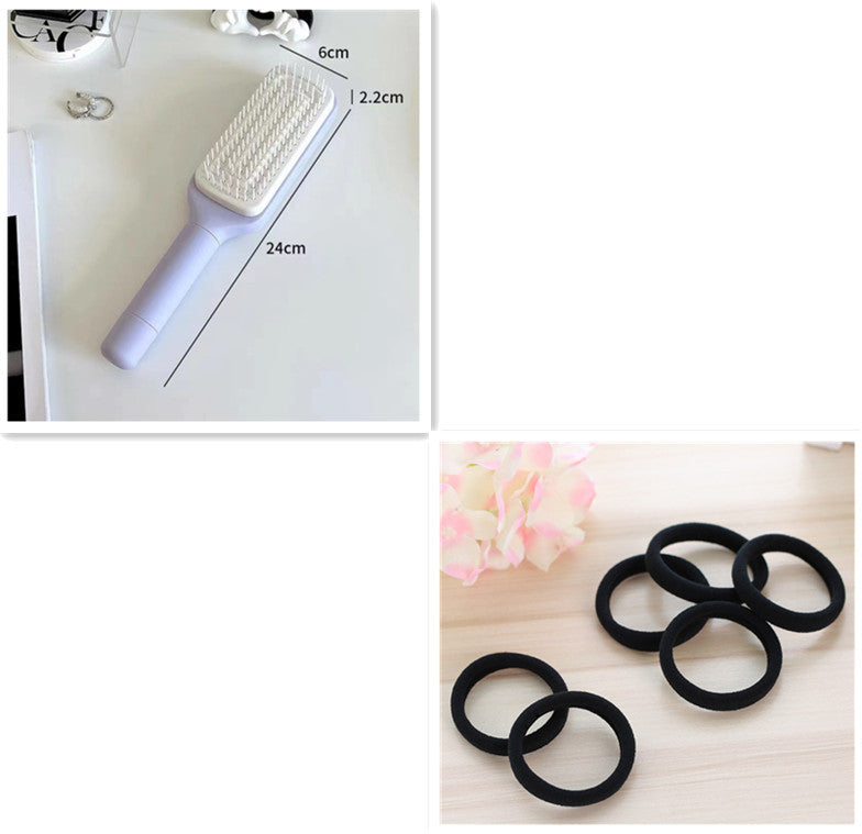 4 In 1 Self Cleaning Hair Brush Roland Purple set