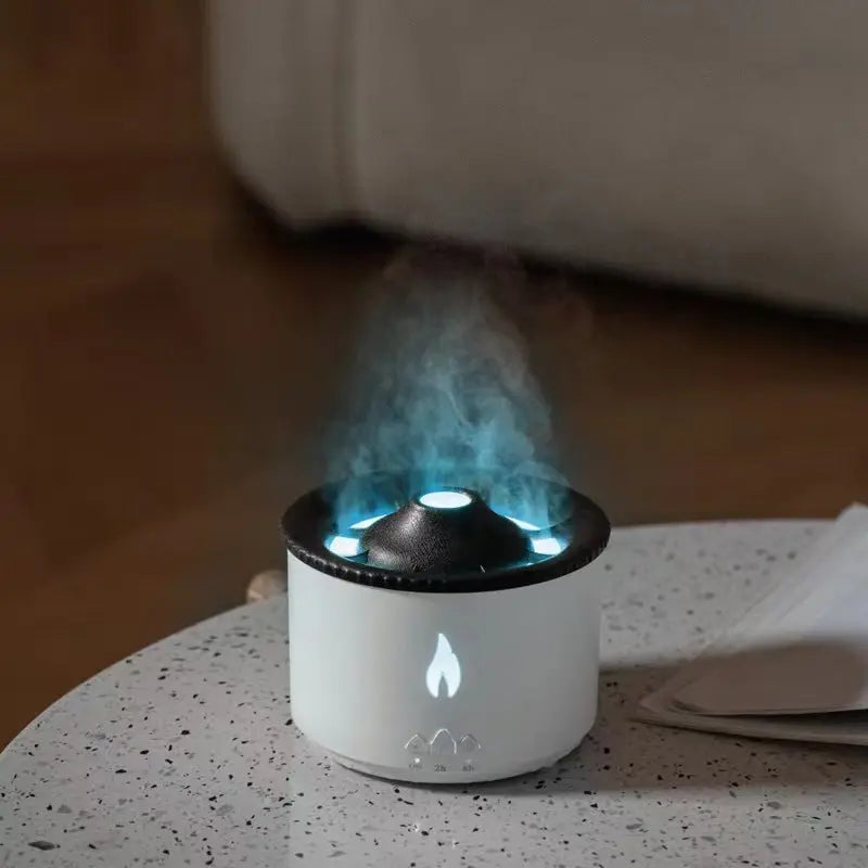 New Creative Ultrasonic Essential Oil Humidifier Volcano Blue flame bead