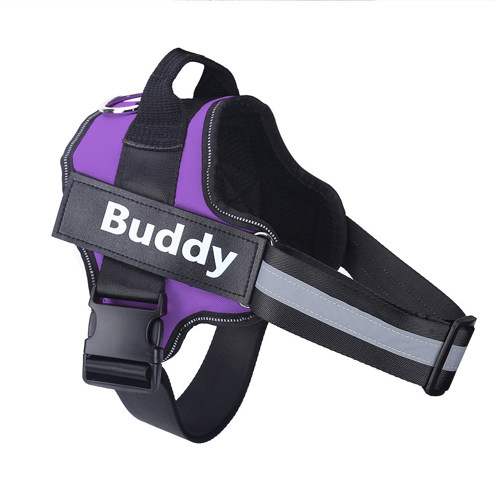 Personalized Dog Harness Adjustable Pet Harness Vest For Small Large Dog Purple