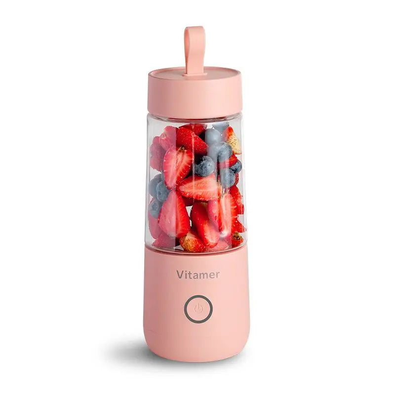 350ml Portable Blender Juicer Electric USB Rechargeable Mixer Smoothie Pink